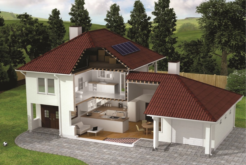 Profilul casei care prezintă sisteme electrice de încălzire in pardoseală în diferite încăperi